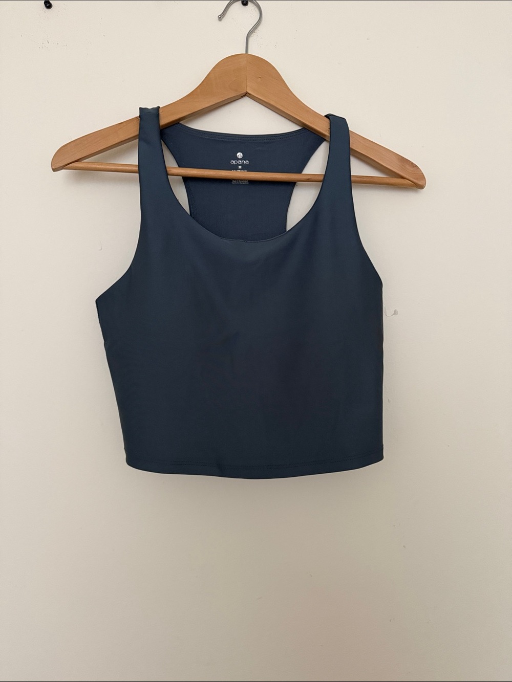 Apana Navy Blue Racerback Crop Tank + Leggings Set